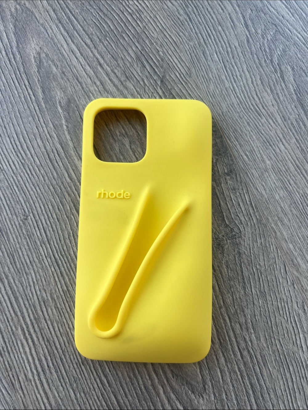 RHODE Yellow Silicone Phone Case with Built-In Lip Gloss Holder, 13 Pro Max